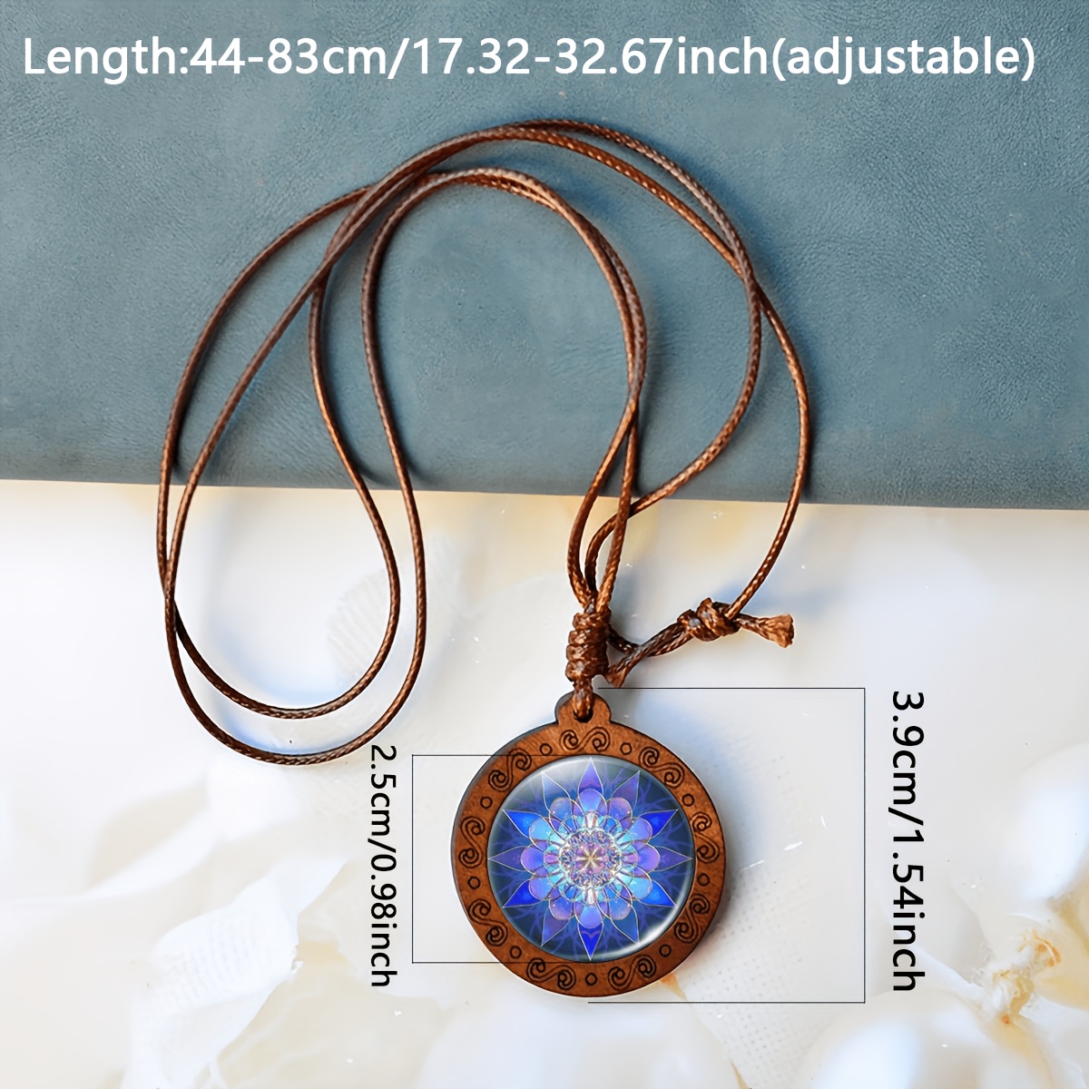Handcrafted Vintage Necklace with Blue Circular Pattern